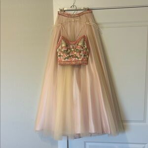 Two piece Floral Prom Dress